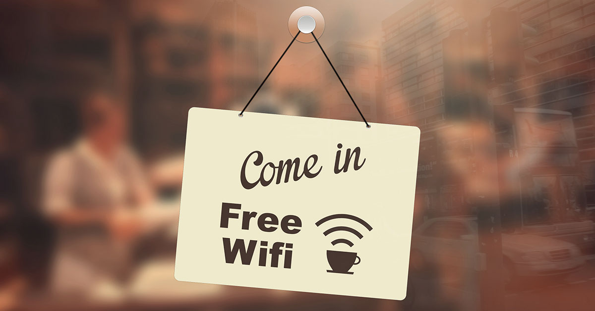 Mobile Internet use with free WLAN in the shop